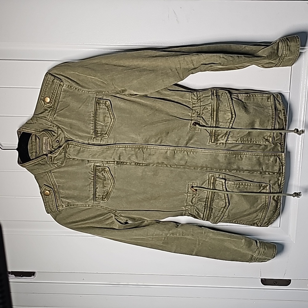 Lucky Brand XS olive green cinch waist bomber jacket